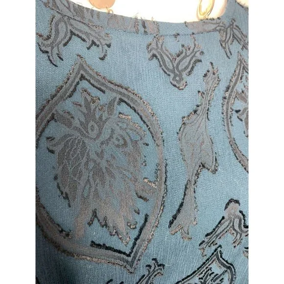 Ann Taylor LOFT XS Dark Green Floral Blouse - Picture 3 of 6